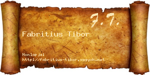 Fabritius Tibor névjegykártya